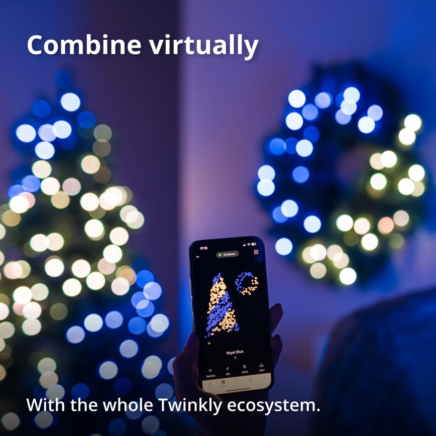 Twinkly - LED RGB Hämardatav Jõulupärg 50xLED d. 60 cm Wi-Fi