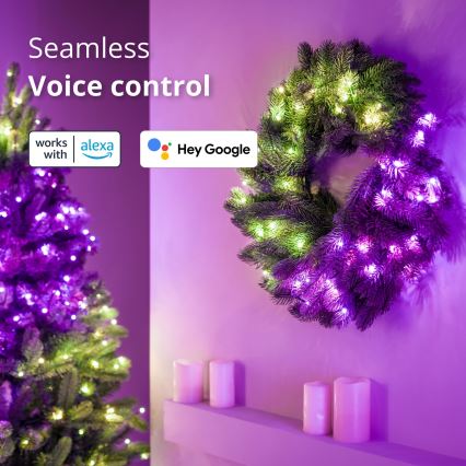 Twinkly - LED RGB Hämardatav Jõulupärg 50xLED d. 60 cm Wi-Fi