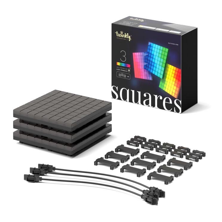 Twinkly - KOMPLEKT 3xLED RGB Hämardatav valguspaneel SQUARES 64xLED 16x16 cm Wi-Fi