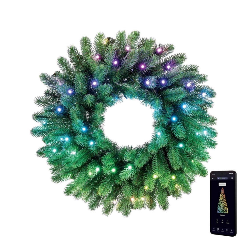 Twinkly - LED RGB Hämardatav Jõulupärg 50xLED d. 60 cm Wi-Fi