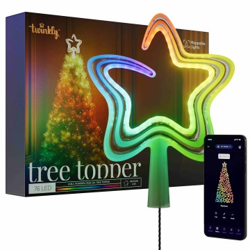 Twinkly - LED RGB Hämardatav jõulutäht TREE TOPPER 76xLED USB Wi-Fi