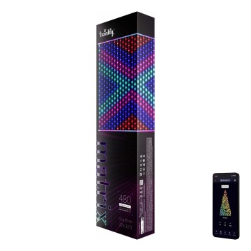 Twinkly - LED RGB Hämardatav Jõuluteemaline valguskardin MATRIX 480xLED 1x1 m Wi-Fi