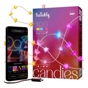 Twinkly - LED RGB Hämardatav jõuluteemaline valguskett CANDIES 100xLED 8 m USB Wi-Fi