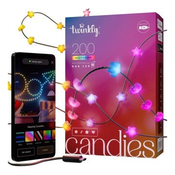 Twinkly - LED RGB hämardatav valguskett CANDIES 200 LED 14 m USB Wi-Fi