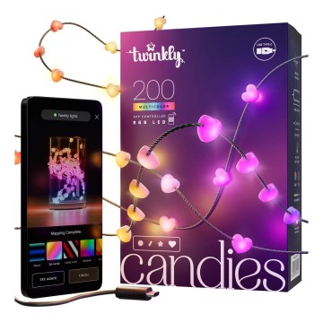 Twinkly - LED RGB hämardatav valguskett CANDIES 200xLED 14 m USB Wi-Fi