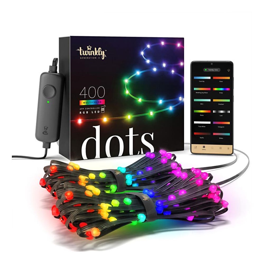 Twinkly - LED RGB Väli Hämardatav riba DOTS 400xLED 20 m IP44 Wi-Fi