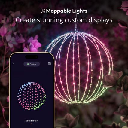 Twinkly - LED RGBW hämardatav väline dekoratsioon SPHERE 210xLED IP44 Wi-Fi
