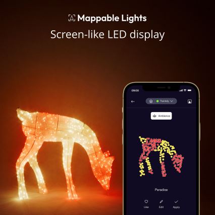 Twinkly - LED RGBW Hämardatav väli jõuluteemaline põhjapõder REINGEERS 160xLED IP44 Wi-Fi