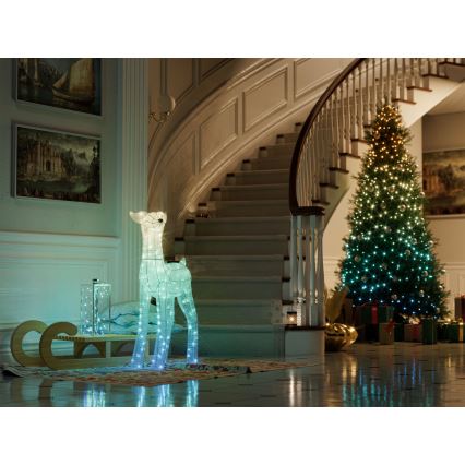 Twinkly - hämardatav RGBW LED väljas kasutatav jõulupõder REINGEERS 200xLED IP44 Wi-Fi