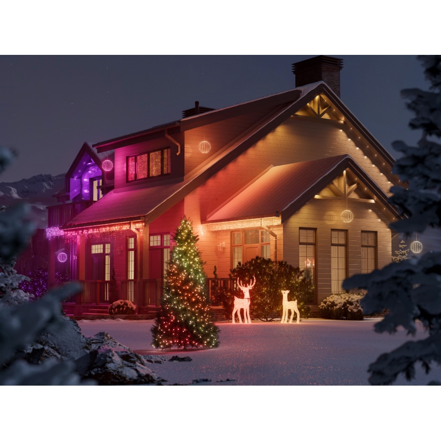 Twinkly - hämardatav RGBW LED väljas kasutatav jõulupõder REINGEERS 200xLED IP44 Wi-Fi