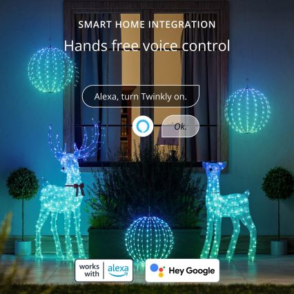 Twinkly - hämardatav RGBW LED väljas kasutatav jõulupõder REINGEERS 200xLED IP44 Wi-Fi