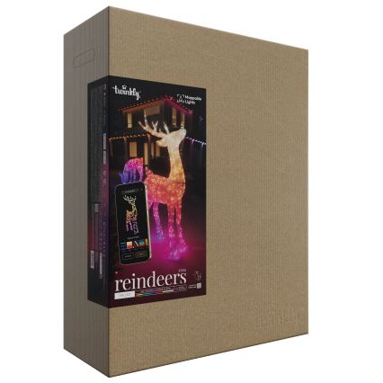 Twinkly - LED RGBW Hämardatav väli jõuluteemaline põhjapõder REINGEERS 240xLED IP44 Wi-Fi