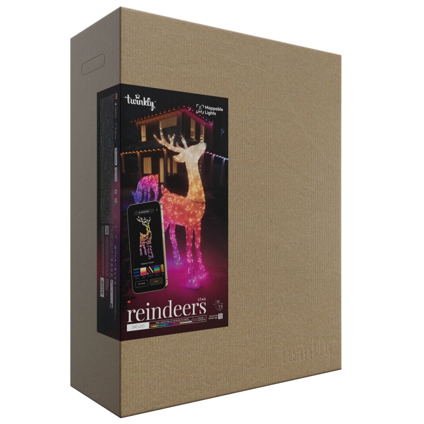 Twinkly - LED RGBW Hämardatav väli jõuluteemaline põhjapõder REINGEERS 240xLED IP44 Wi-Fi