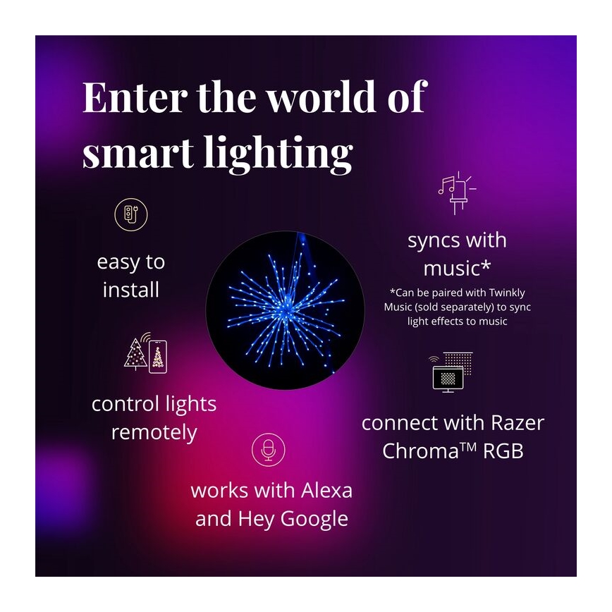 Twinkly - LED RGB Väli hämardatav jõulutäht SPRITZER 200xLED IP44 Wi-Fi