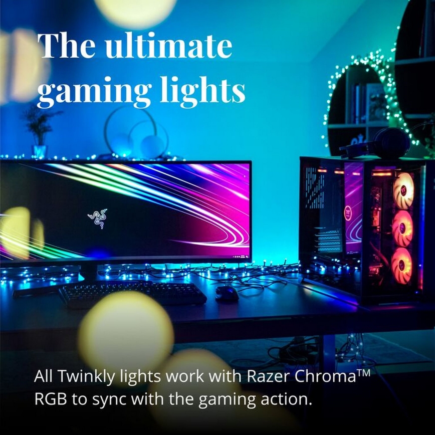 Twinkly - LED RGBW Hämardatav väli valguskett CLUSTER 400xLED 9,5m IP44 Wi-Fi