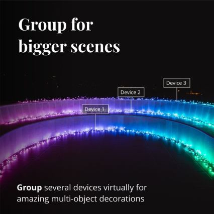 Twinkly - LED RGBW Hämardatav väli valguskett CLUSTER 400xLED 9,5m IP44 Wi-Fi