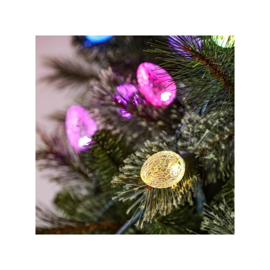 Twinkly - LED RGB Hämardatav jõuluteemaline väli valguskett FACETED 40xLED 14,5 m IP44 Wi-Fi