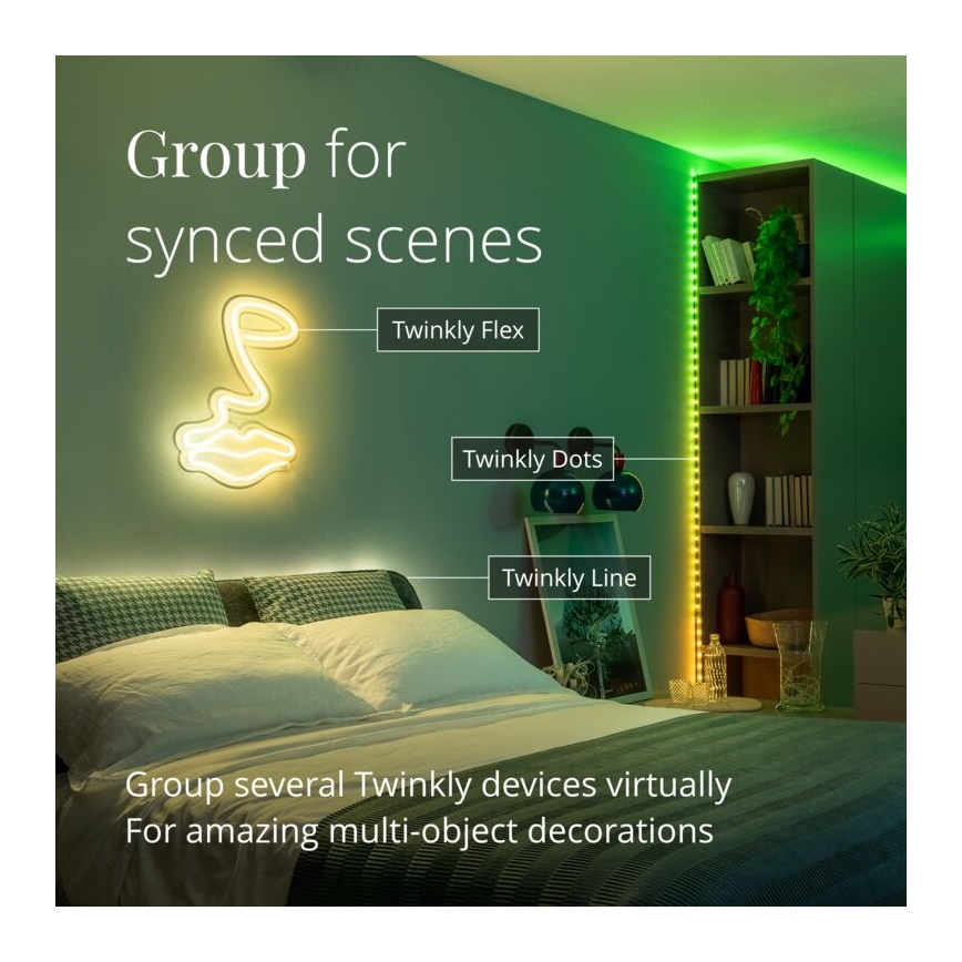 Twinkly - LED RGB Hämardatav valgusriba DOTS 60xLED 3 m Wi-Fi USB
