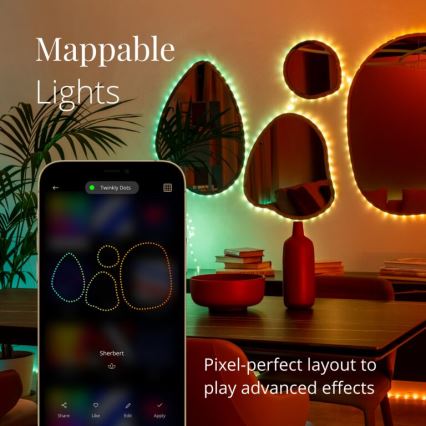 Twinkly - LED RGB Hämardatav valgusriba DOTS 60xLED 3 m Wi-Fi USB