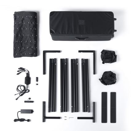 Twinkly - LED RGBW hämardatav muusikaga väliseks kasutamiseks mõeldud valgussein LIGHTWALL 1120xLED 2,6x2,7 m IP44 Wi-Fi + muusika-dongle