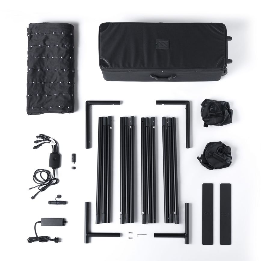 Twinkly - LED RGBW hämardatav muusikaga väliseks kasutamiseks mõeldud valgussein LIGHTWALL 1120xLED 2,6x2,7 m IP44 Wi-Fi + muusika-dongle