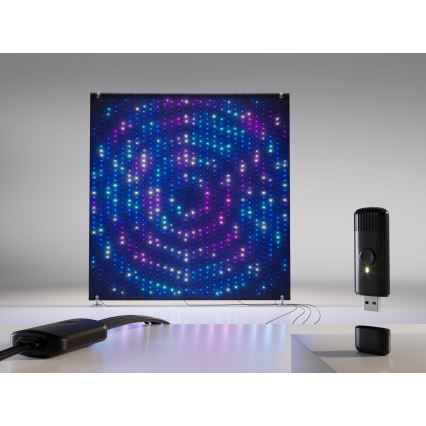 Twinkly - LED RGBW Hämardatav venkovní vánoční välisting LIGHTWALL 1120xLED 2,6x2,7 m IP44 Wi-Fi + Music Dongle