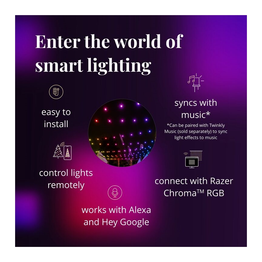 Twinkly - LED RGB Väli hämardatav dekoratiivne valguskett FESTOON 20xLED 14m IP44 Wi-Fi
