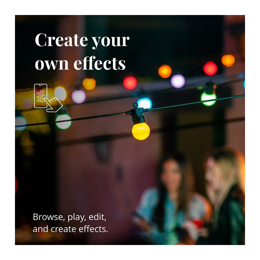 Twinkly - LED RGB Väli hämardatav dekoratiivne valguskett FESTOON 40xLED 24m IP44 Wi-Fi