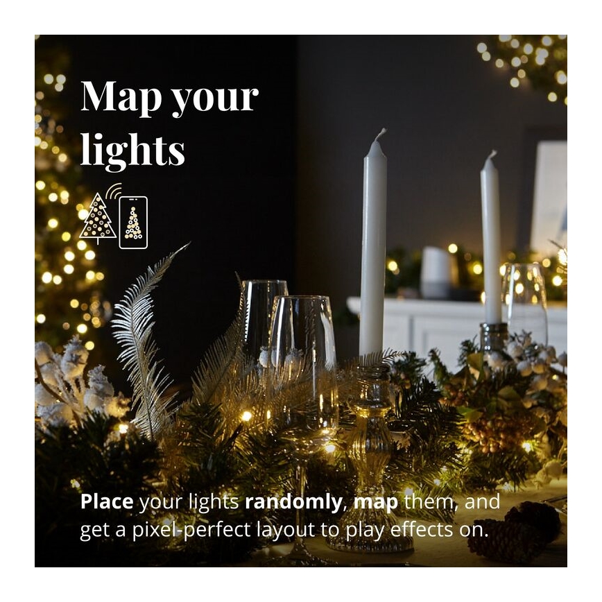 Twinkly - LED RGBW Hämardatav Jõulukaunistus PRE-LIT GARLAND 50xLED 3,15 m Wi-Fi