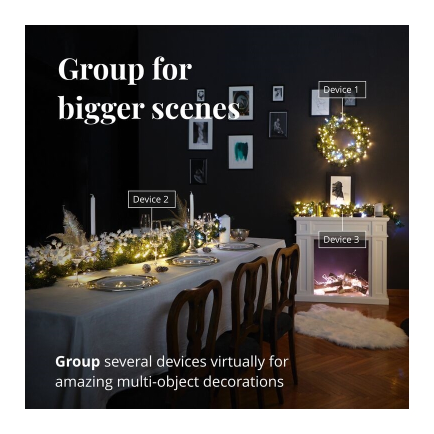 Twinkly - LED RGBW Hämardatav Jõulukaunistus PRE-LIT GARLAND 50xLED 3,15 m Wi-Fi
