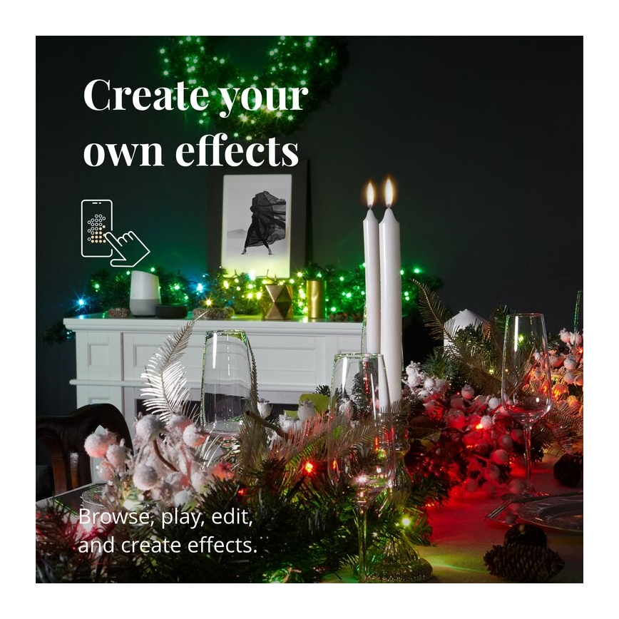 Twinkly - LED RGBW Hämardatav Jõulukaunistus PRE-LIT GARLAND 50xLED 3,15 m Wi-Fi