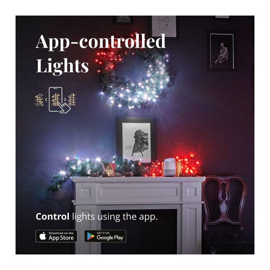 Twinkly - LED RGBW Hämardatav Jõulukaunistus PRE-LIT GARLAND 50xLED 3,15 m Wi-Fi