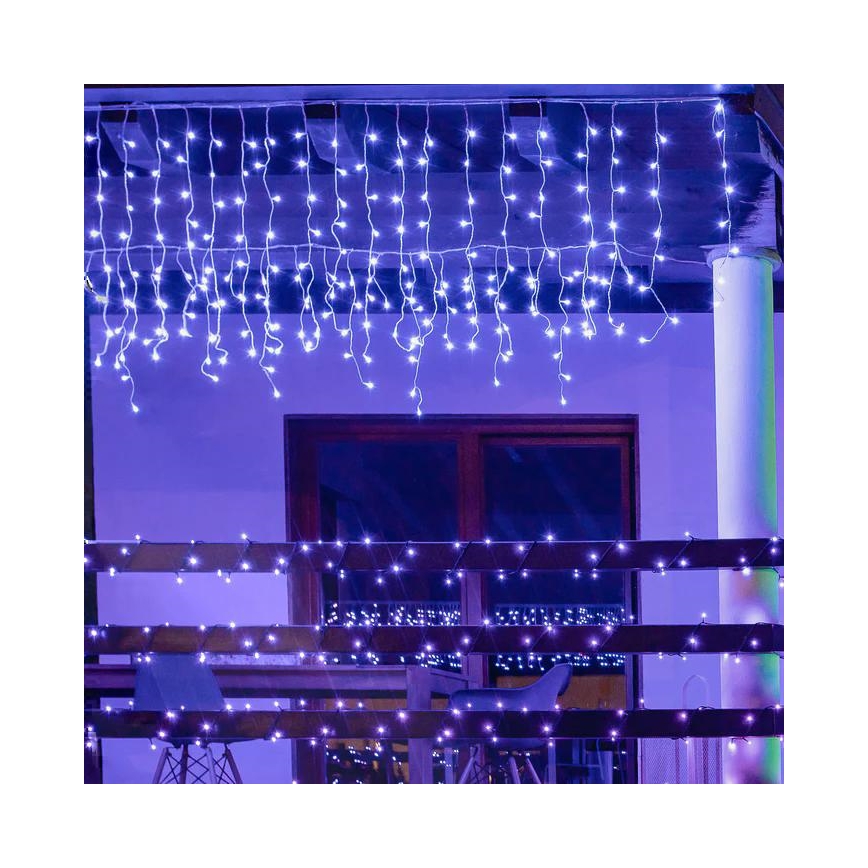 Twinkly - LED RGBW Hämardatav väli Jõuluteemaline valguskardin ICICLE 190xLED 11,5m IP44 Wi-Fi