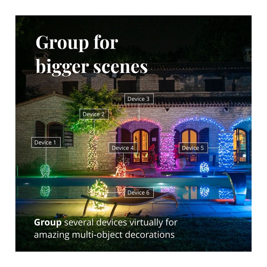 Twinkly - LED RGBW Hämardatav väli Jõuluteemaline valguskardin ICICLE 190xLED 11,5m IP44 Wi-Fi