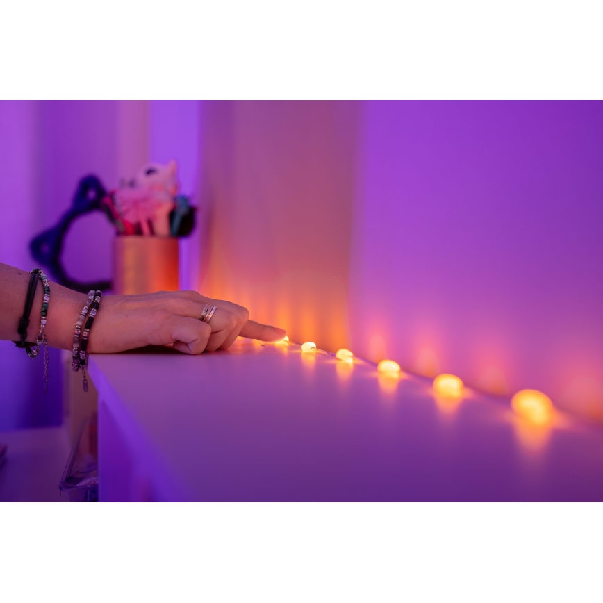 Twinkly - RGB-LED hämardatav valguskett CANDIES 100 LED 8 m USB Wi‑Fi