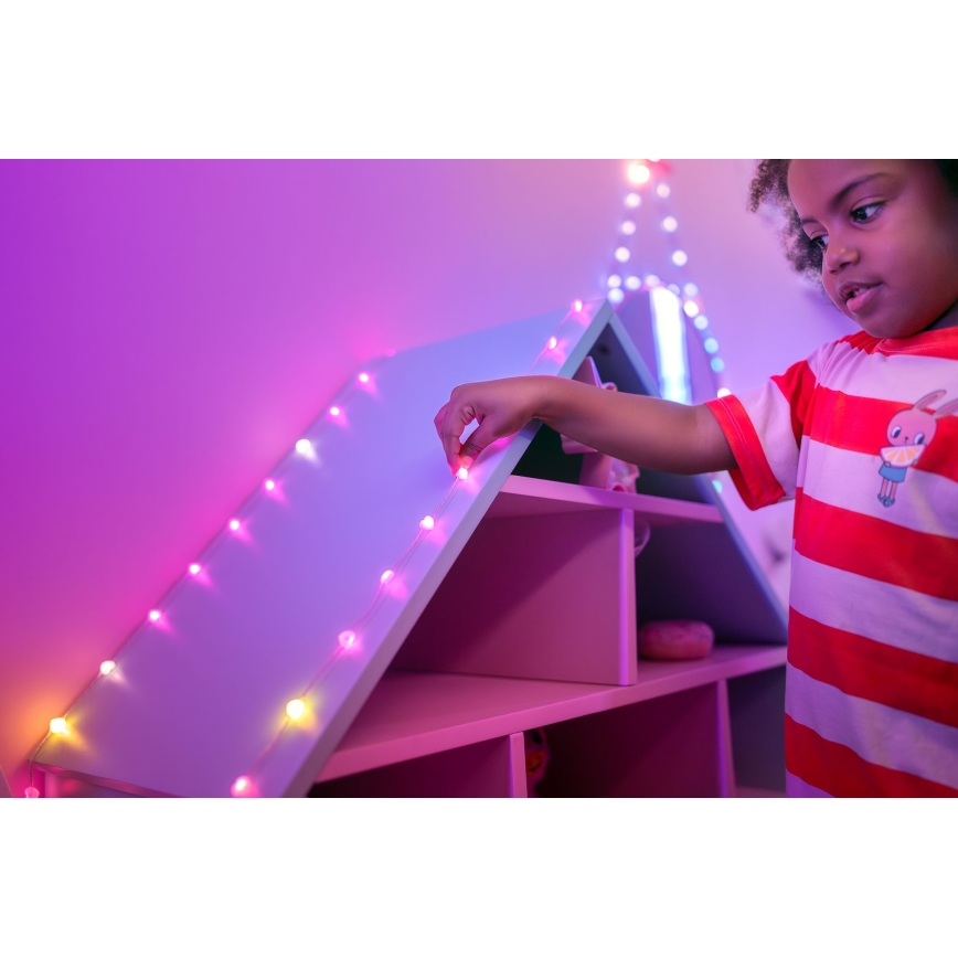 Twinkly - RGB-LED hämardatav valguskett CANDIES 100 LED 8 m USB Wi‑Fi