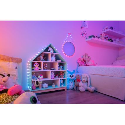 Twinkly - RGB-LED hämardatav valguskett CANDIES 100 LED 8 m USB Wi‑Fi