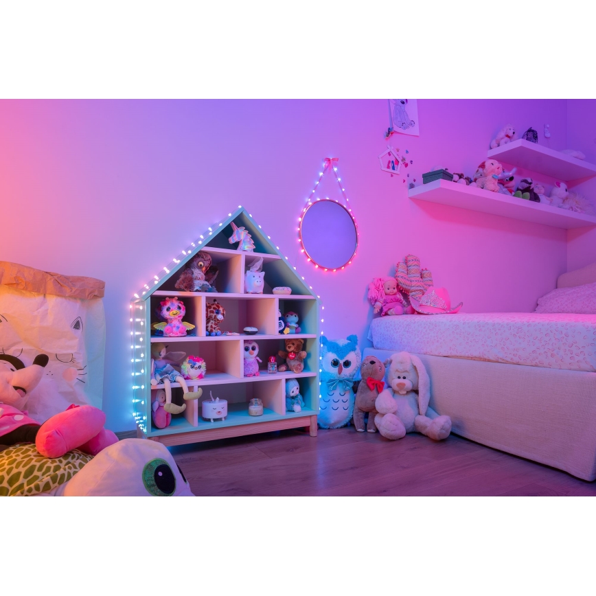 Twinkly - RGB-LED hämardatav valguskett CANDIES 100 LED 8 m USB Wi‑Fi