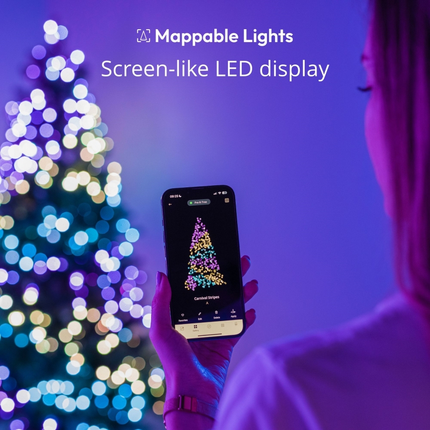 Twinkly - LED RGB Hämardatav jõuluteemaline valguskett CANDIES 100xLED 8 m USB Wi-Fi