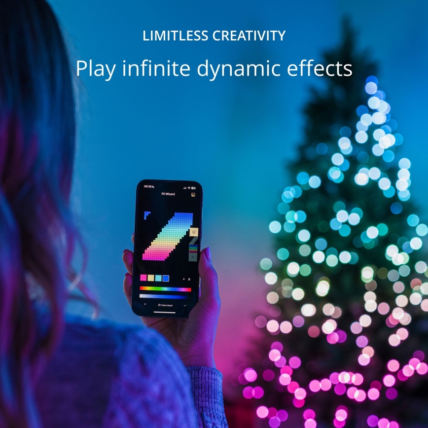 Twinkly - LED RGB Hämardatav jõuluteemaline valguskett CANDIES 100xLED 8 m USB Wi-Fi