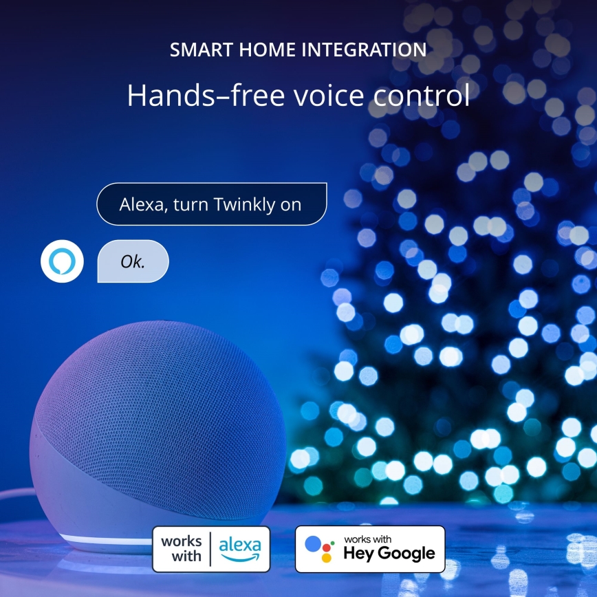 Twinkly - LED RGB Hämardatav jõuluteemaline valguskett CANDIES 100xLED 8 m USB Wi-Fi