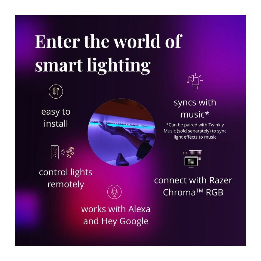 Twinkly - LED RGB Hämardatav valgusriba LINE 100xLED 1,5 m Wi-Fi