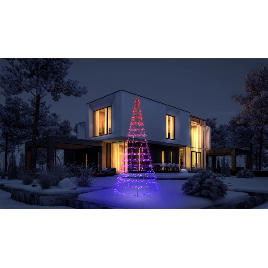 Twinkly - hämardatav LED RGBW väljas kasutatav jõulupuu LIGHT TREE 1000xLED 6 m IP44 Wi-Fi