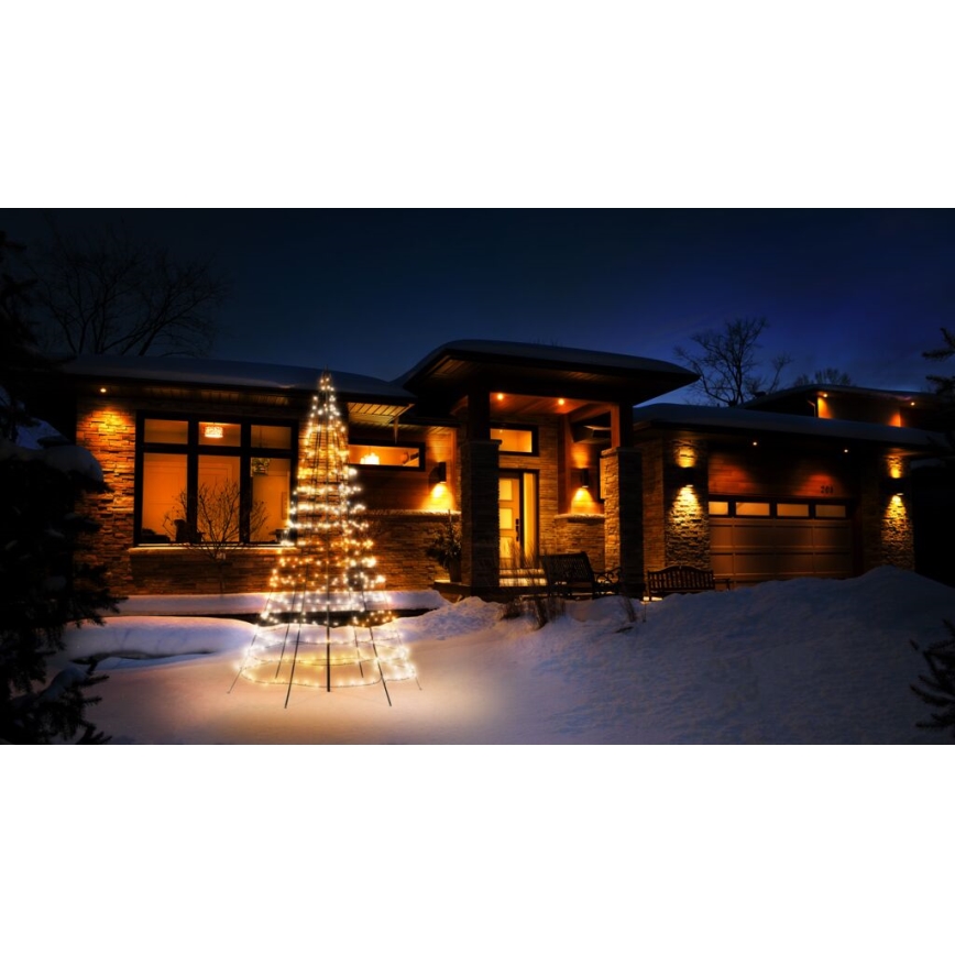 Twinkly - LED RGBW Hämardatav väli Jõulupuu LIGHT TREE 450xLED 3m IP44 Wi-Fi