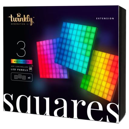 Twinkly - KOMPLEKT 3xLED RGB Hämardatav valguspaneel SQUARES 64xLED 16x16 cm Wi-Fi