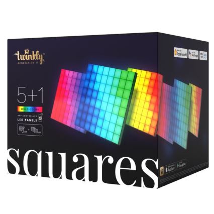 Twinkly - KOMPLEKT 6xLED RGB Hämardatav valguspaneel SQUARES 64xLED 16x16 cm Wi-Fi