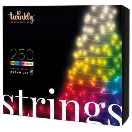 Twinkly - LED RGBW Hämardatav väli Valguskett STRINGS 250xLED 23,5m IP44 Wi-Fi