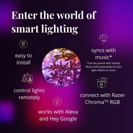 Twinkly - LED RGBW hämardatav välistingimuste  valgusketi STRINGS 250xLED 23,5m IP44 Wi-Fi