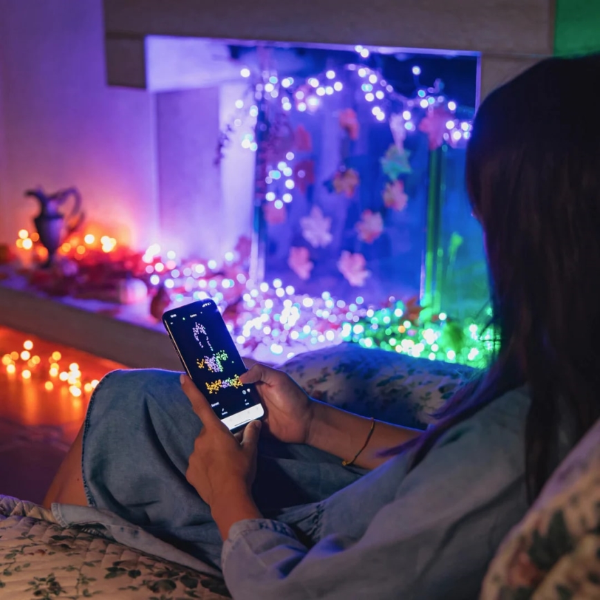 Twinkly - LED RGBW Hämardatav jõuluteemaline väli valguskett STRINGS 250xLED 23,5m IP44 Wi-Fi