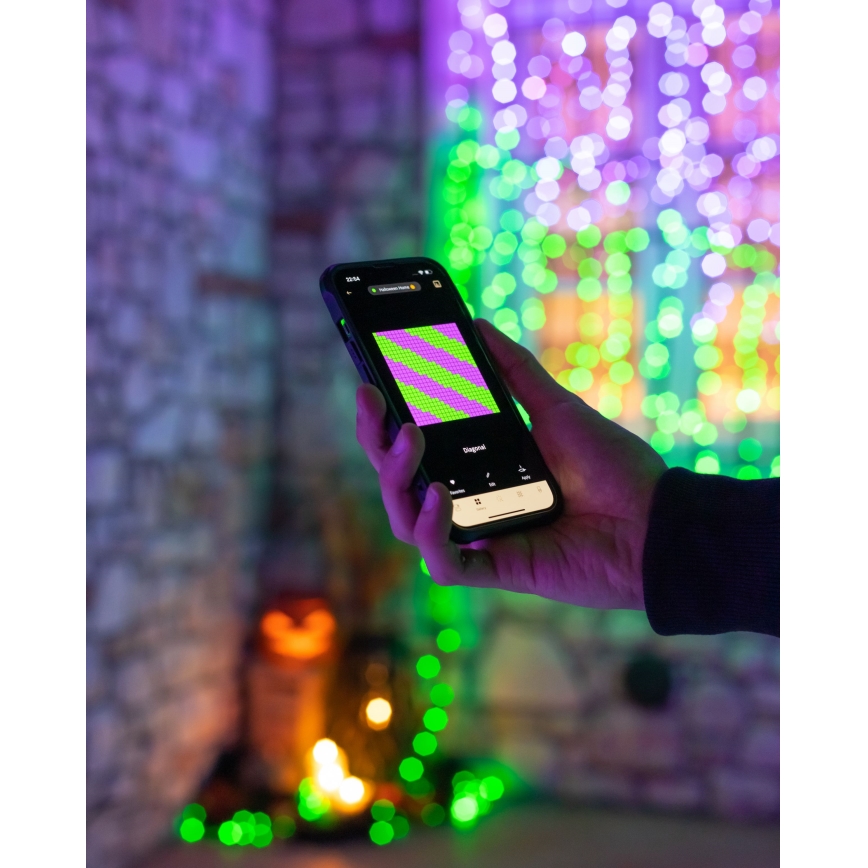 Twinkly - LED RGBW Hämardatav jõuluteemaline väli valguskett STRINGS 250xLED 23,5m IP44 Wi-Fi